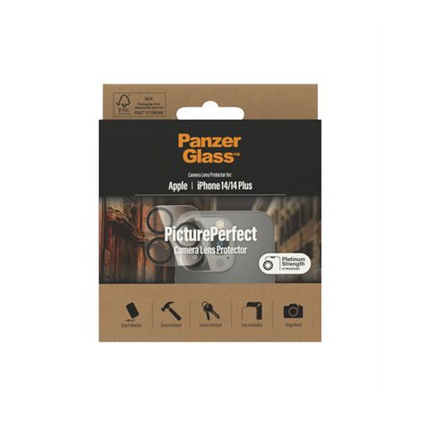 PanzerGlass | Lens protector | Apple iPhone 14, 14 Plus | Polymethyl methacrylate | Black | Transparent - 4
